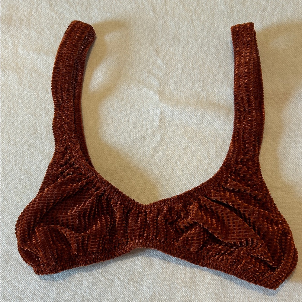 Urban Outfitters Rich Rust Brown Textured Bralette
